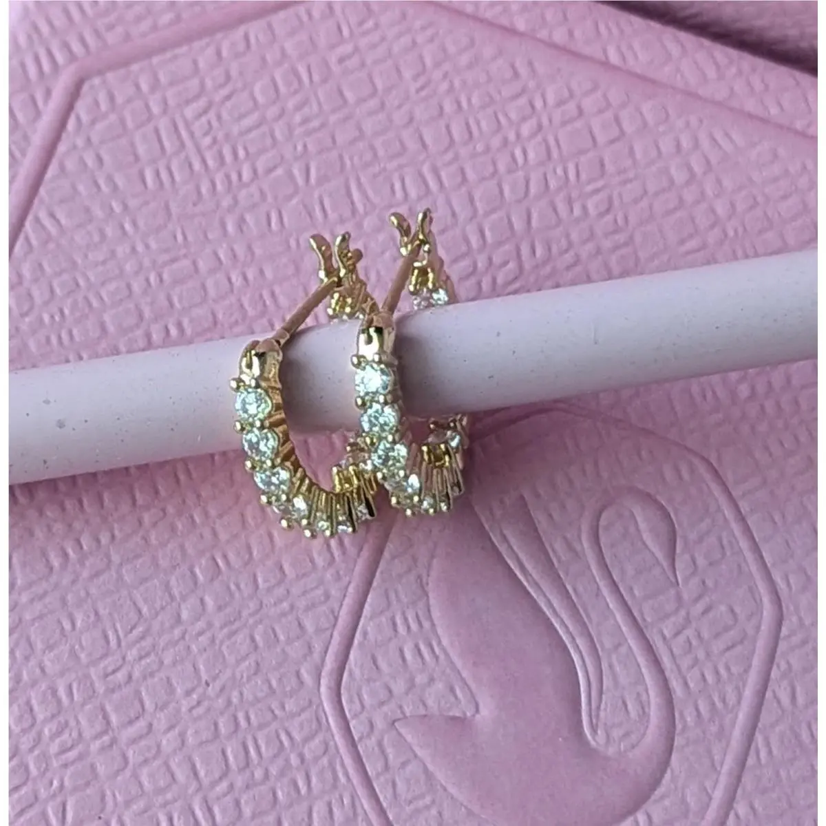 Gold Pave Crystal Matrix Hoops Earrings 5733398 by Swarovski