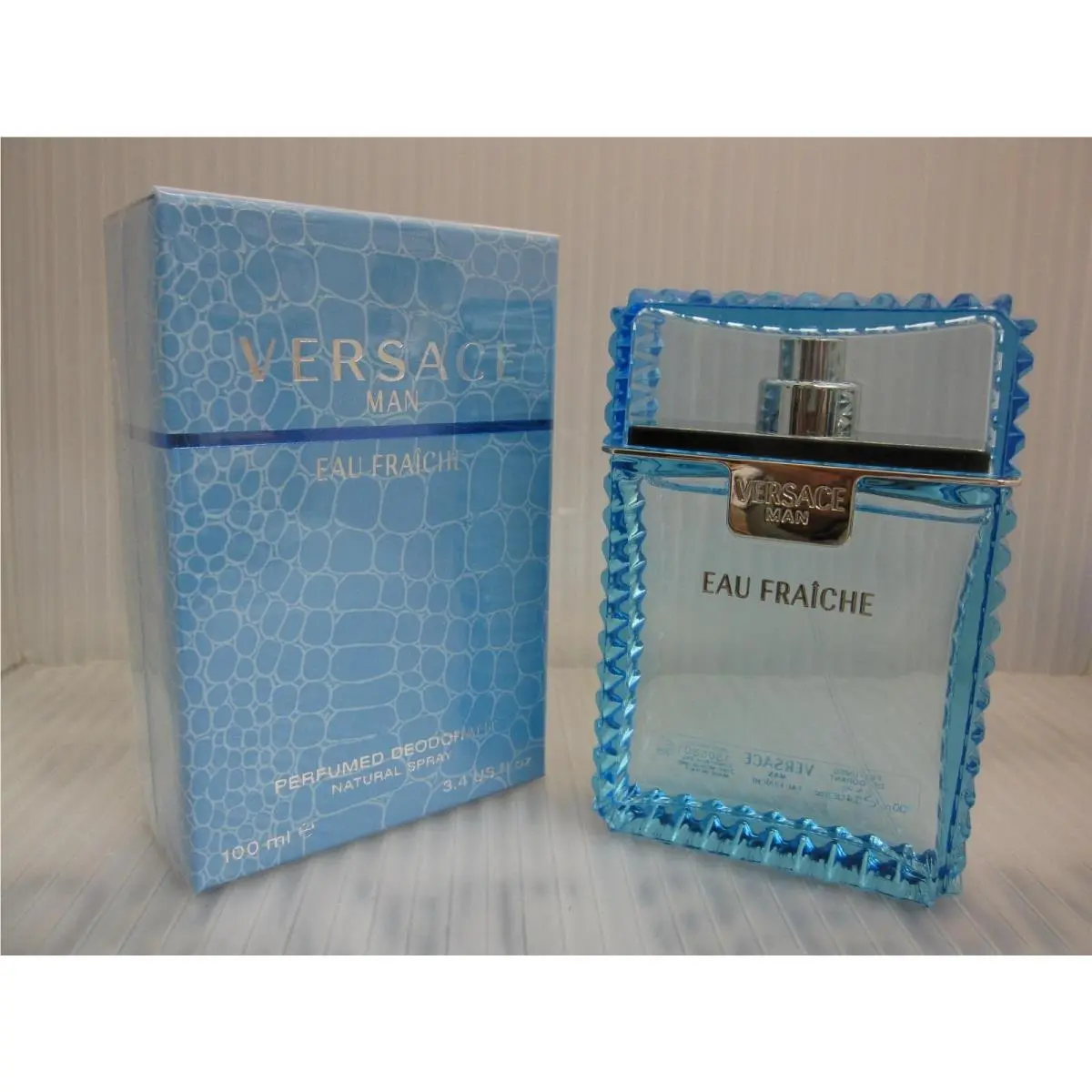 Versace Man Eau Fraiche 3.4 FL oz / 100 ML Perfumed Deodorant Spray Box