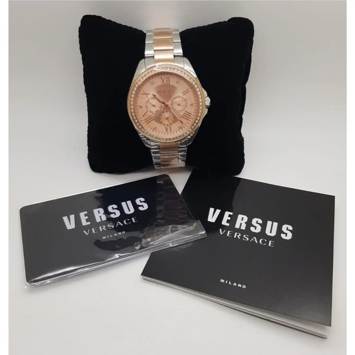 Versus x Versace Women`s Watch VSPEB0818 Two-tone Silver Pink Size 7.75