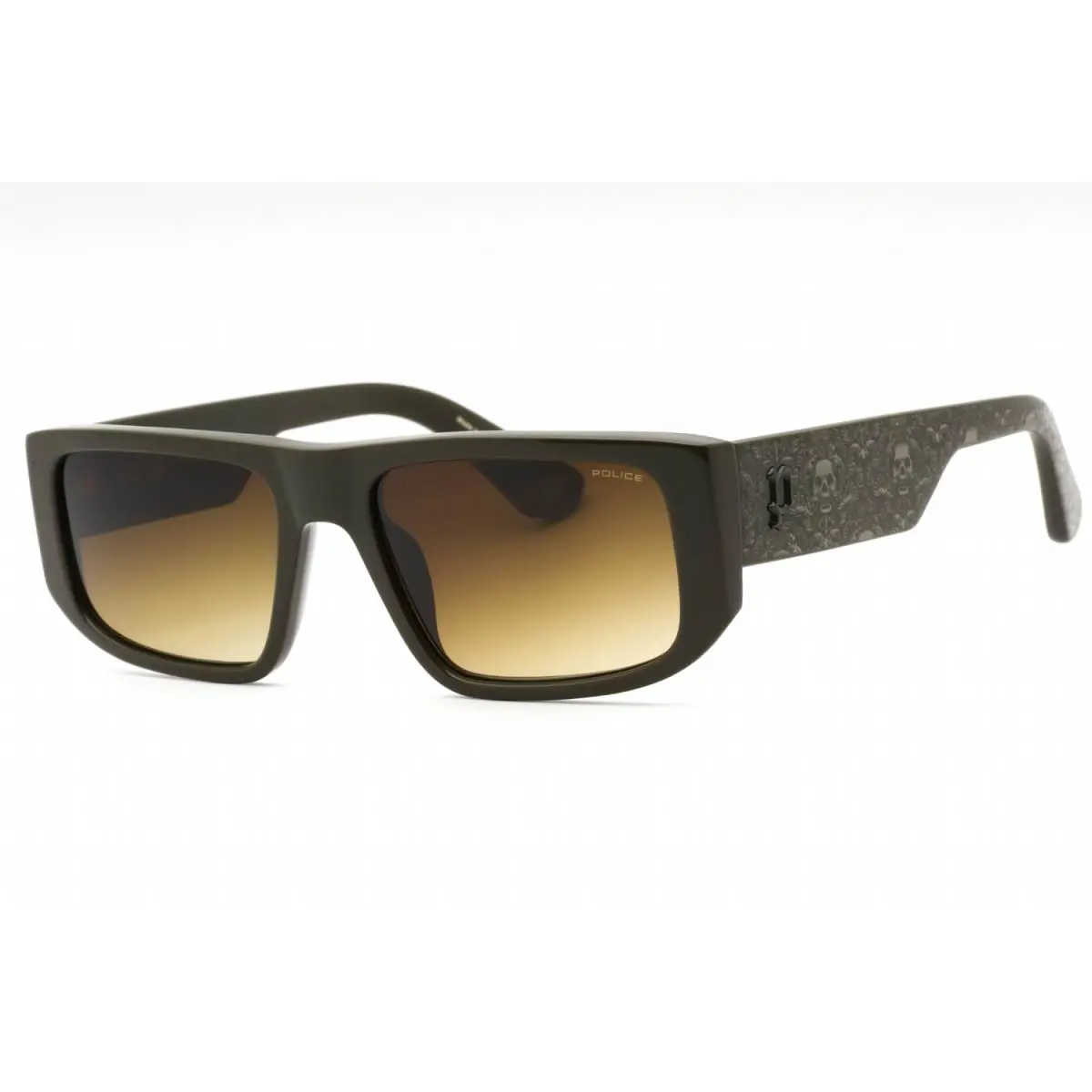 Police SPLL13 073M Silver Olive Green/gradient Olive Green 55-18-145 - Frame: Silver Olive Green, Lens: Gradient Olive Green, code: 073M