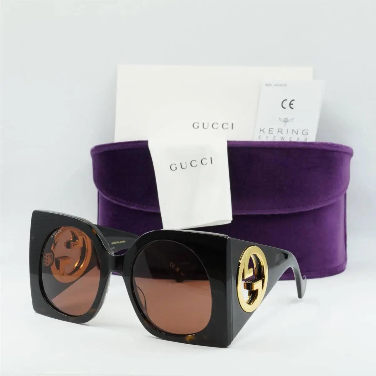 Gucci GG1254S 002 Dark Havana/brown 55-22-140 Sunglasses