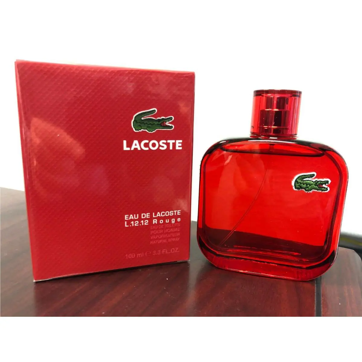 Eau DE Lacoste L.12.12 Rouge Pour Homme 3.3 oz / 100 ML Edt Spray Box
