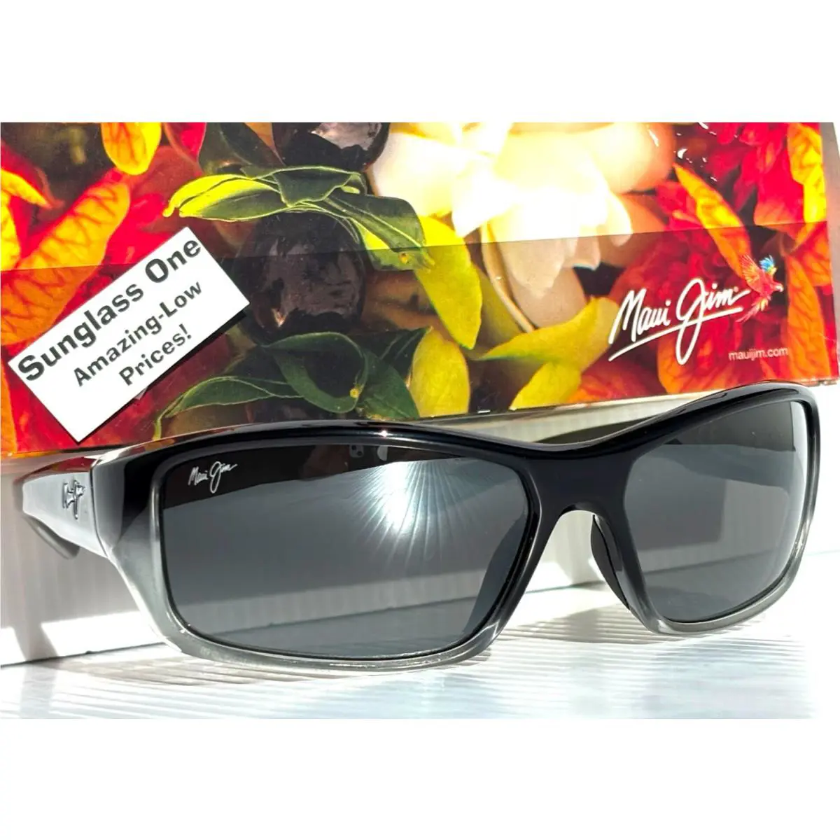Maui Jim Barrier Reef Black Fade Gray Thin Glass Polarized Len Sunglass 792