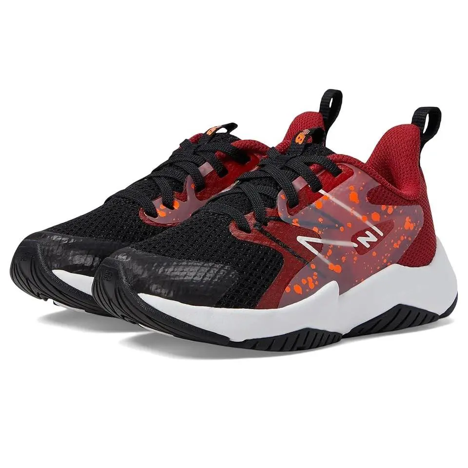 New Balance Rave Run V2 PKRAVWB2 Kids 12.5 Black True Red Running Shoes ZPO785 - Red