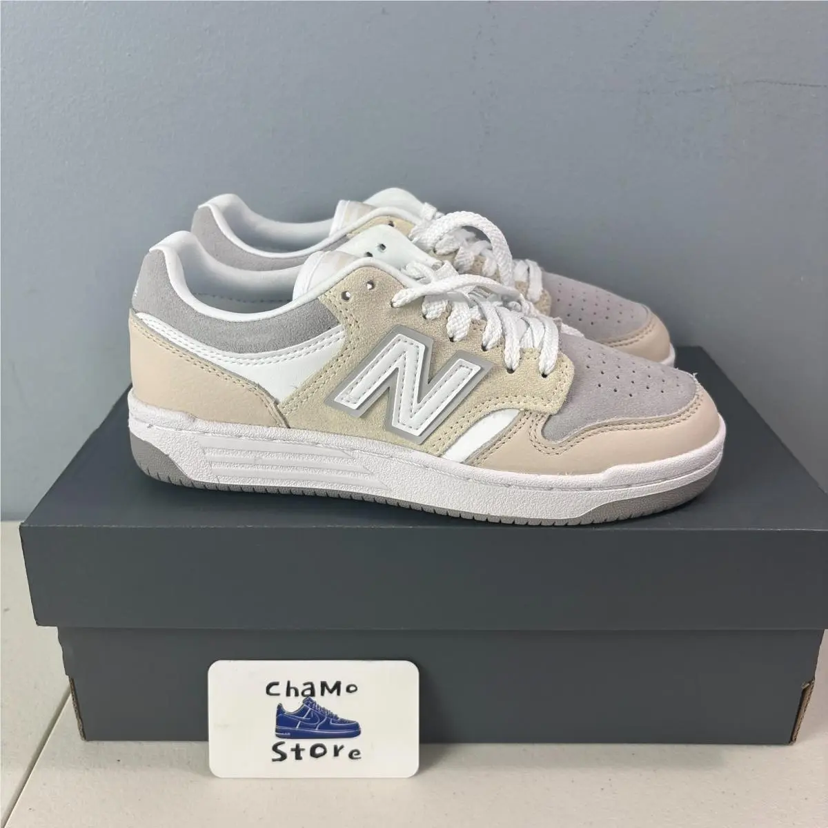 New Balance 480 Sneakers Shoes Rain Cloud Linen Gray Beige BB480LGW Women Sz 6