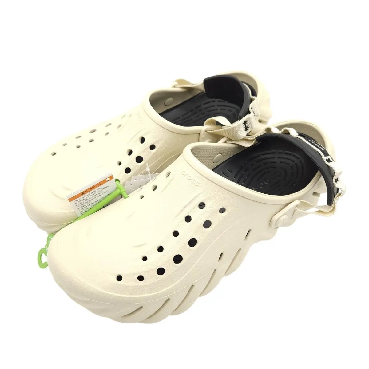 Crocs Men`s 13 Bone Beige Echo Clog Sporty Lightweight Sandals Comfort Shoes
