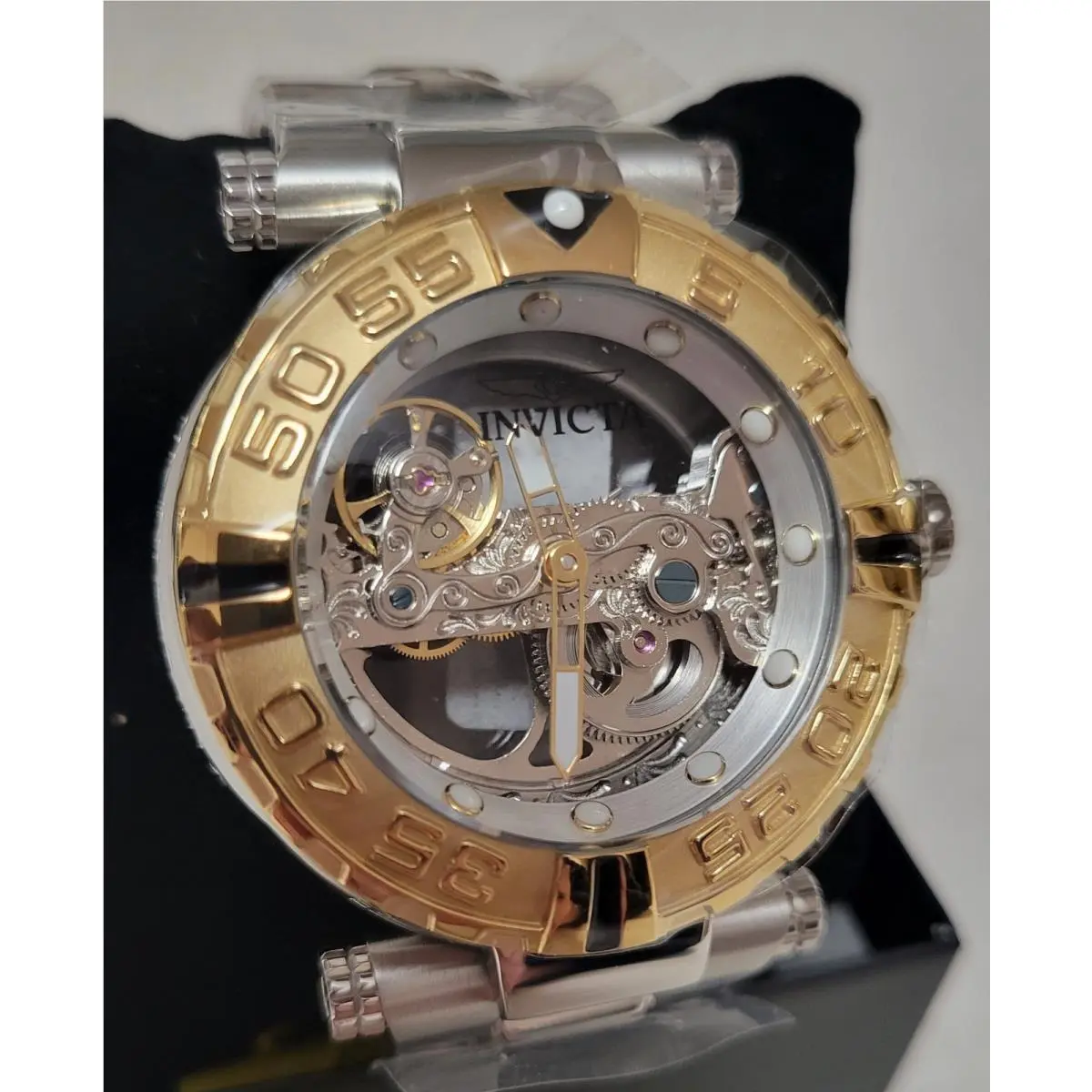 Invicta Subaqua Nebula Automatic Men`s 47mm Gold Tone Skeleton Dial Watch 49504