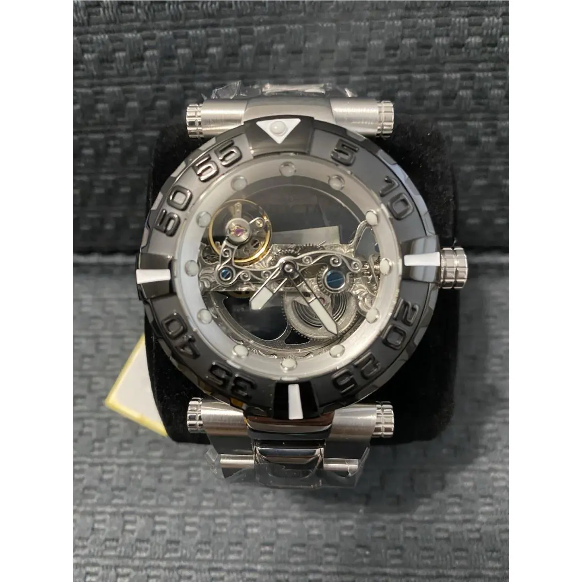 Invicta 47mm Subaqua Noma I Auto Silver Black Ghost Bridge Watch Model 49505