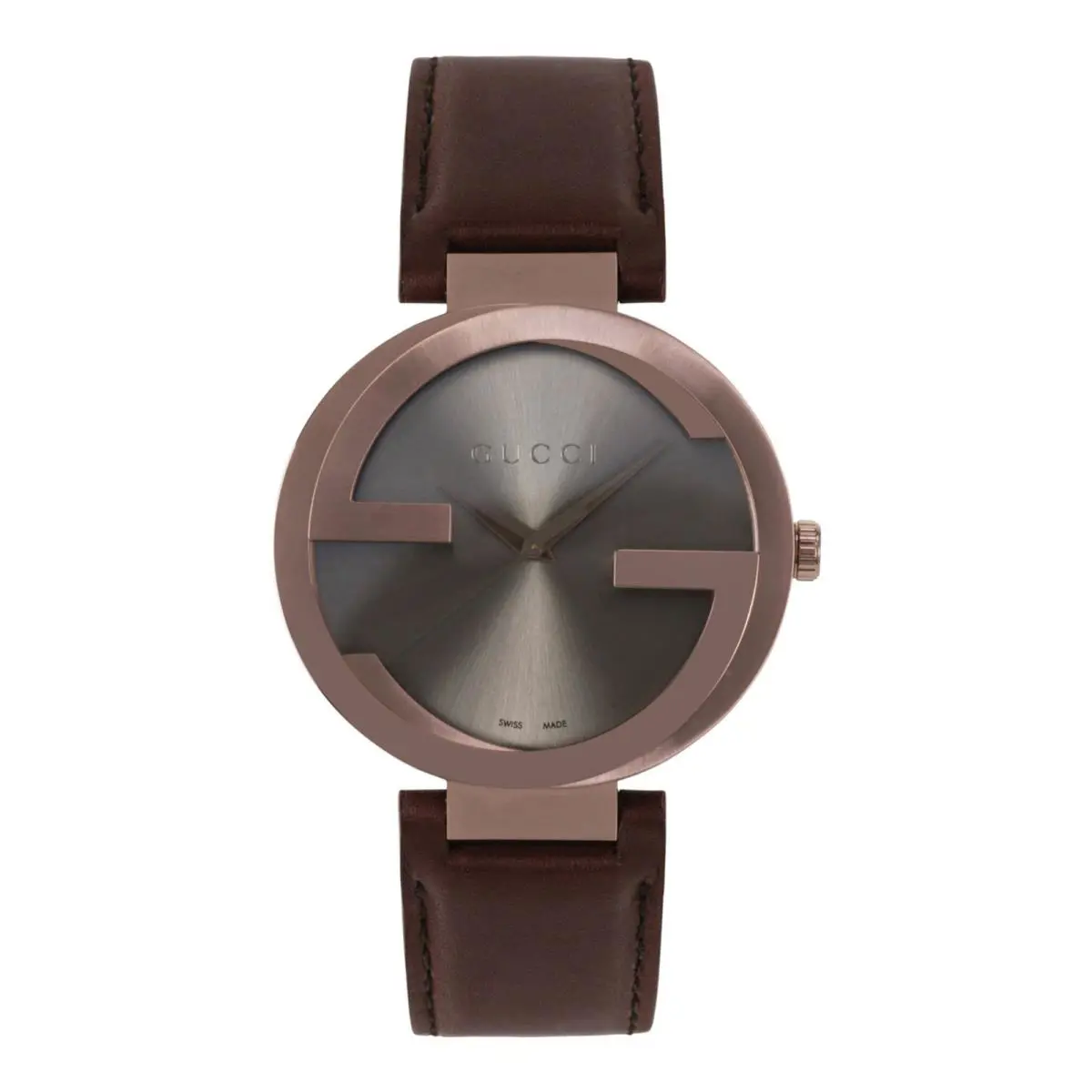Gucci Mens Rose Gold 42mm Strap Fashion Watch