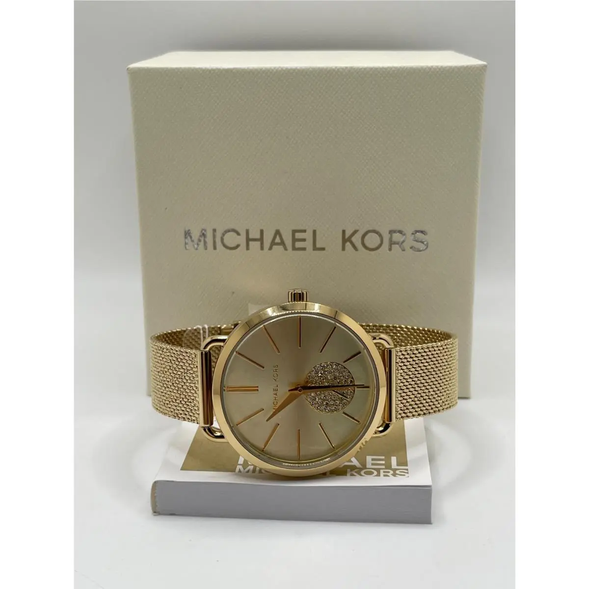 Portia MK3844 Womens Gold Tone Embellished Dial Analog Wristwatch by Michael Kors