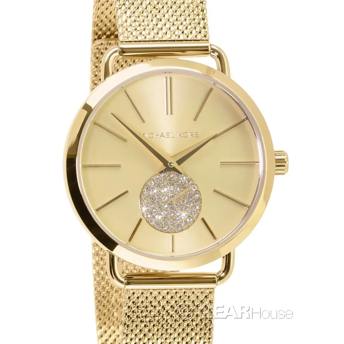 Portia MK3844 Womens Gold Tone Embellished Dial Analog Wristwatch by Michael Kors