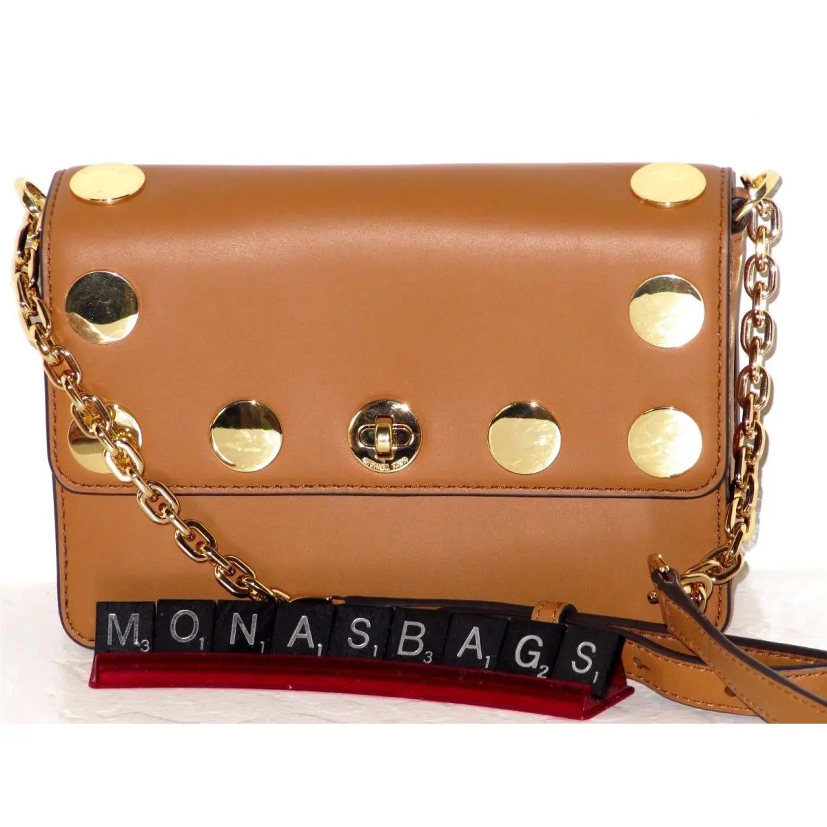 Michael Kors Rivington Acorn Studed Natalie Small Chain Crossbody Bag