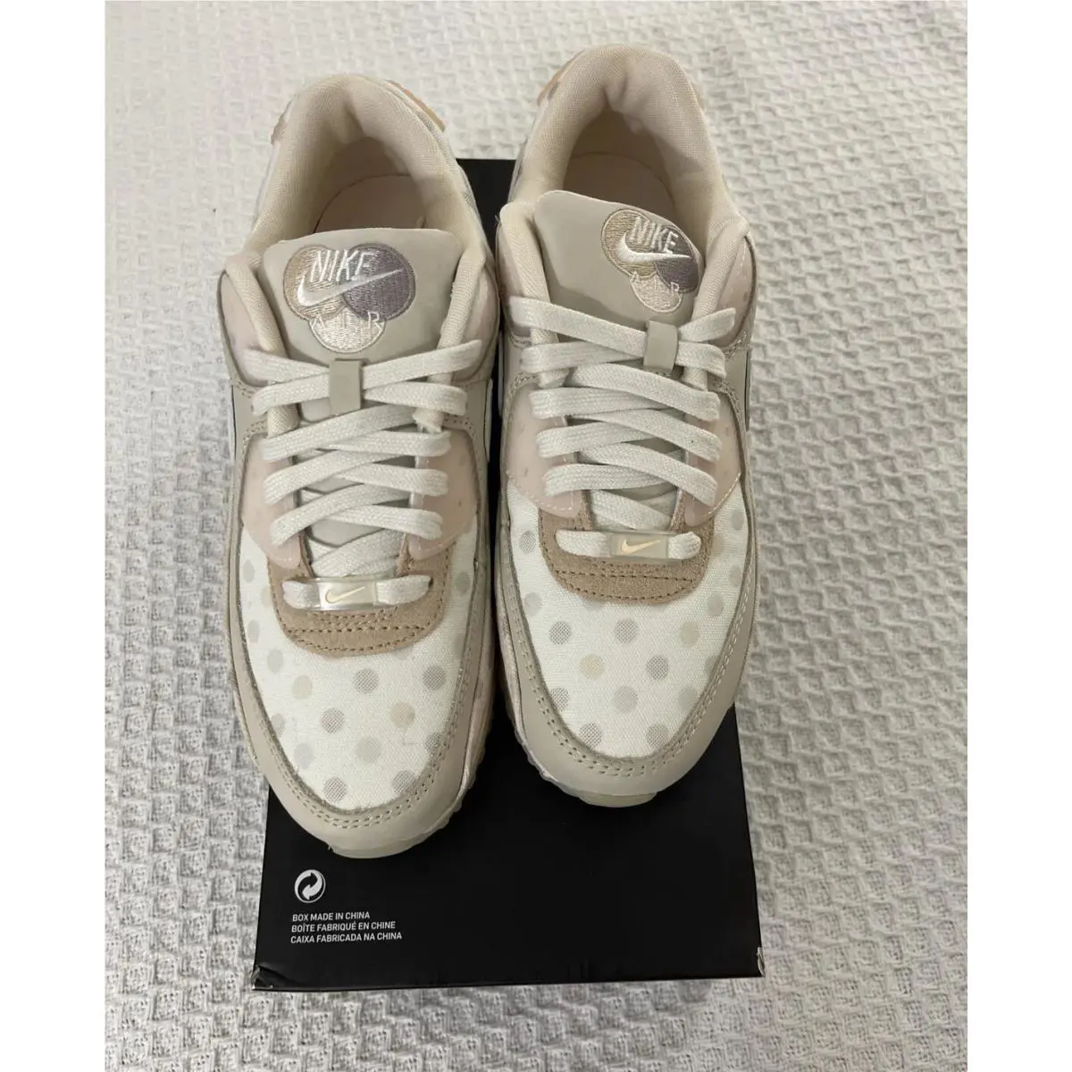 Nike Air Max 90 Nrg Shimmer Polka Dot Sand Size 7 Beige Diagram CZ1929 200