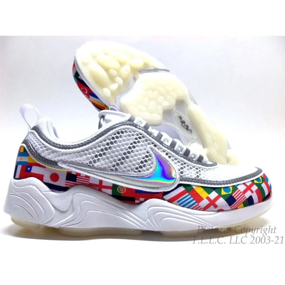 W/patch Mens Nike Air Zoom Spiridon Nic QS AO5121-100 White/multi-color S=11
