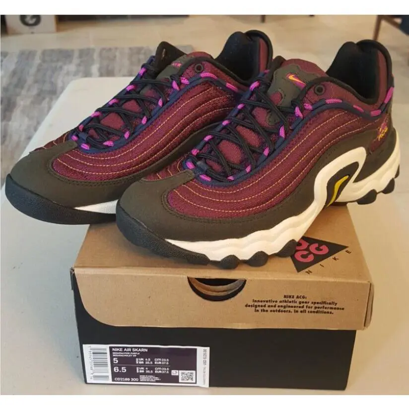 Nike Air Skarn CD2189-300 Sequoia/vivid Purple Mens Size 5-Woman’s 6.5