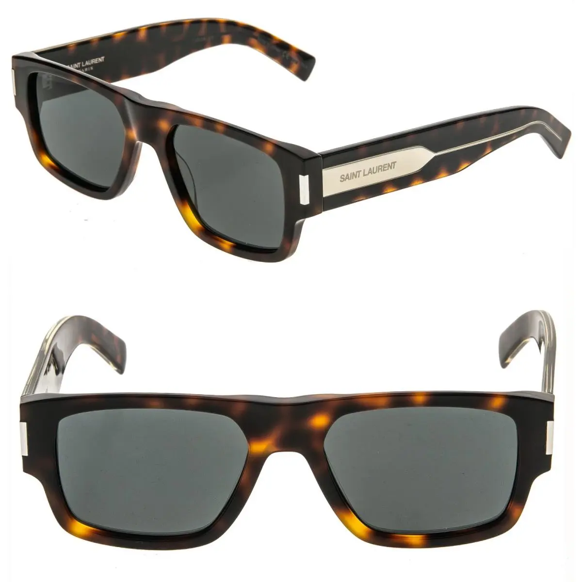 Saint Laurent SL659 Naked Wirecore SL 659 002 Brown Crystal Unisex Sunglasses