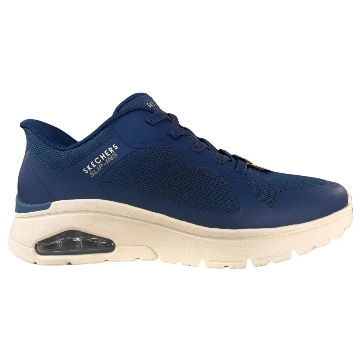 Skechers Men`s 183312 Skechers Uno Flex - EZ Air Navy Slip-ins Casual Shoes - Navy, Exterior: Navy