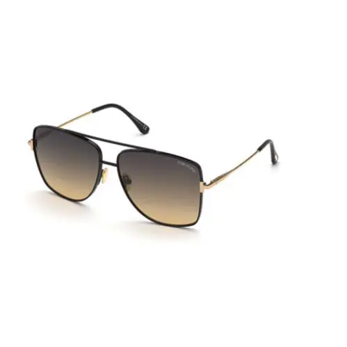 Tom Ford Reggie FT0838 01B Shiny Black/shiny Rose Gold/smoke Women`s Sunglasses