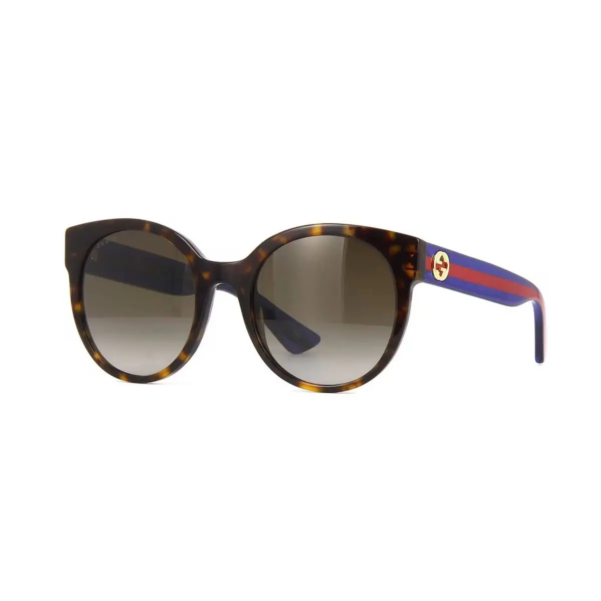 Gucci GG0035SN Havana with Blue Glitter and Red/brown Gradient 004 Sunglasses
