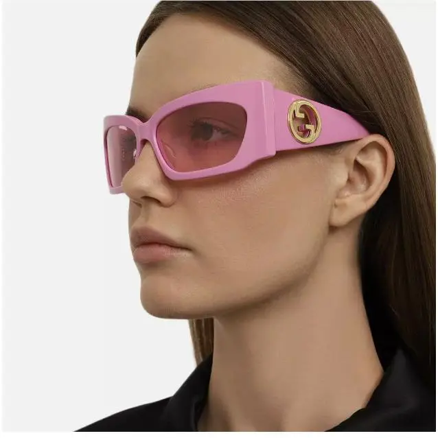 Gucci Women`s Gg1412S Wrap Sunglasses - Pink / Gold -new with Case -retail