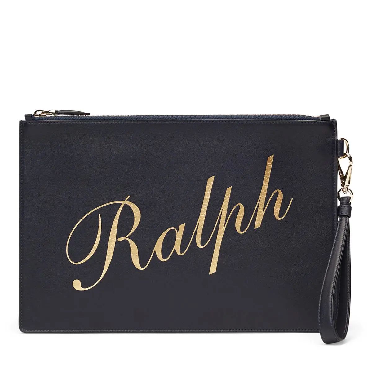 Ralph Lauren Purple Label Collection Calfskin Leather Zip Pouch Wristlet