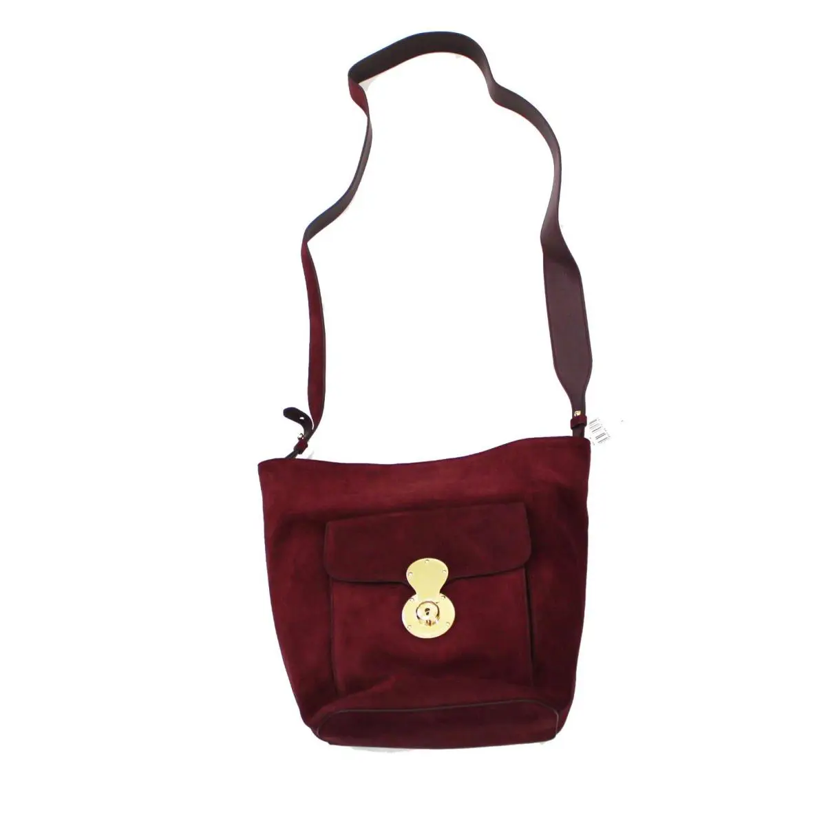 Ralph Lauren Collection Ricky Red Suede Leather Drawstring Bucket Shoulder Bag