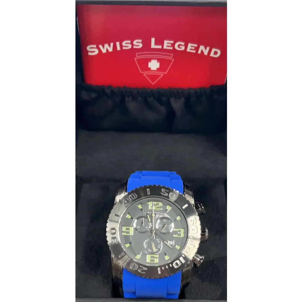 Swiss Men`s 10067-GM-014-BLS Commander Analog Display Swiss Quartz Blue Watch