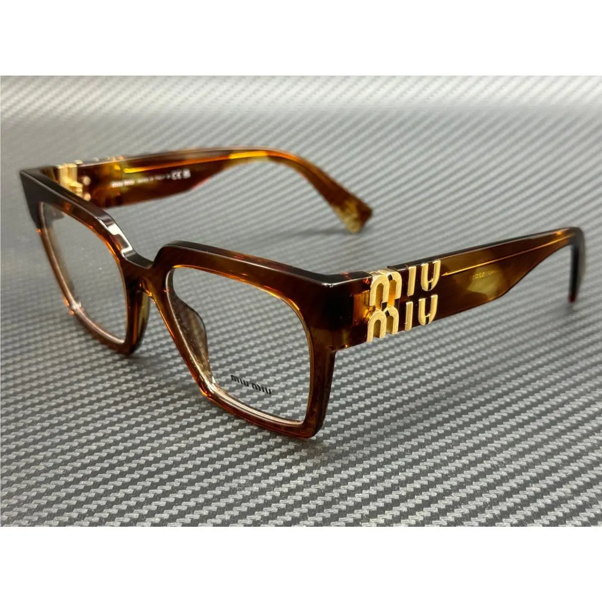Miu Miu MU 04UV 11Q1O1 Striped Tobacco Women`s 52 mm Eyeglasses