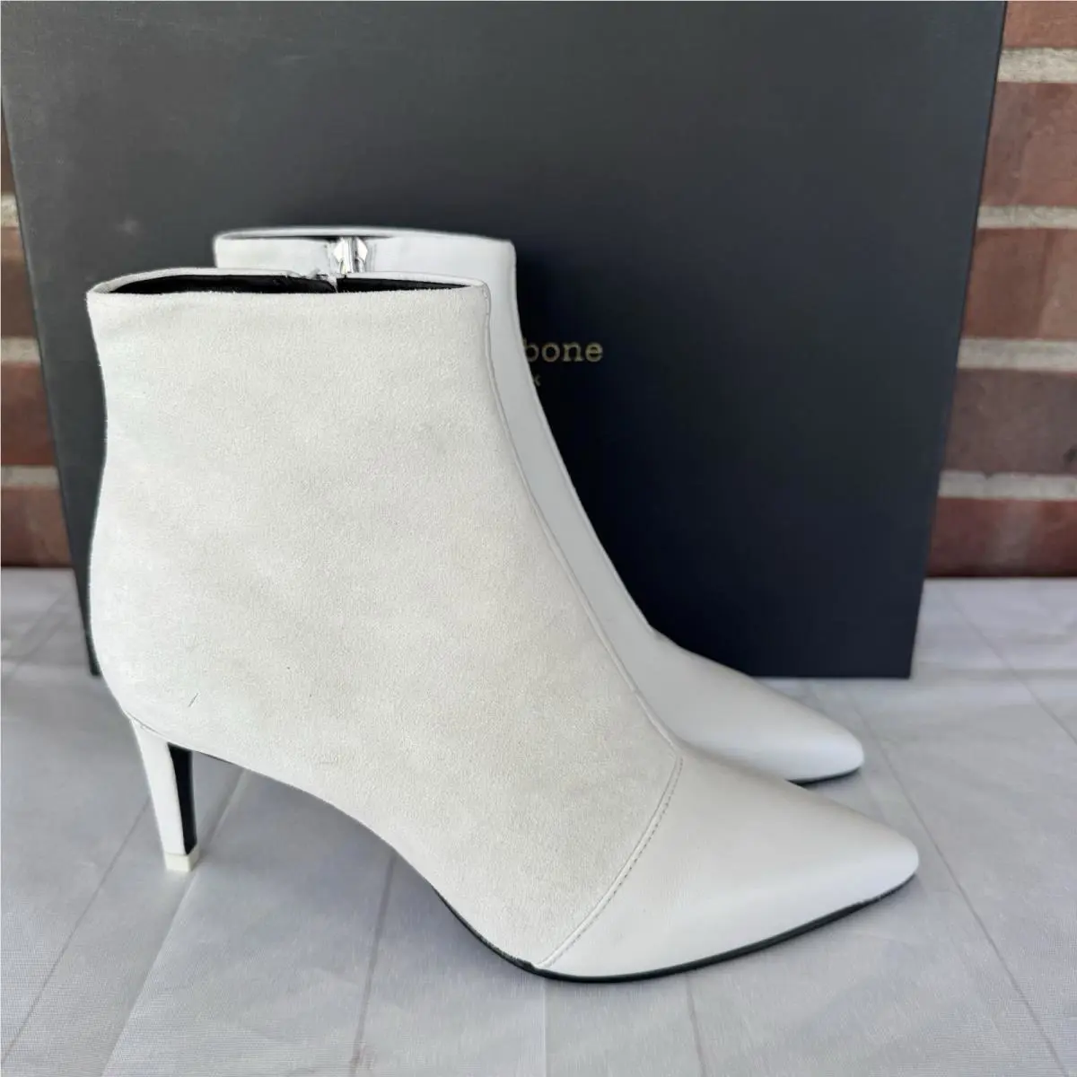 Rag Bone Beha Boot White Leather Suede US 6.5 M EU 36.5
