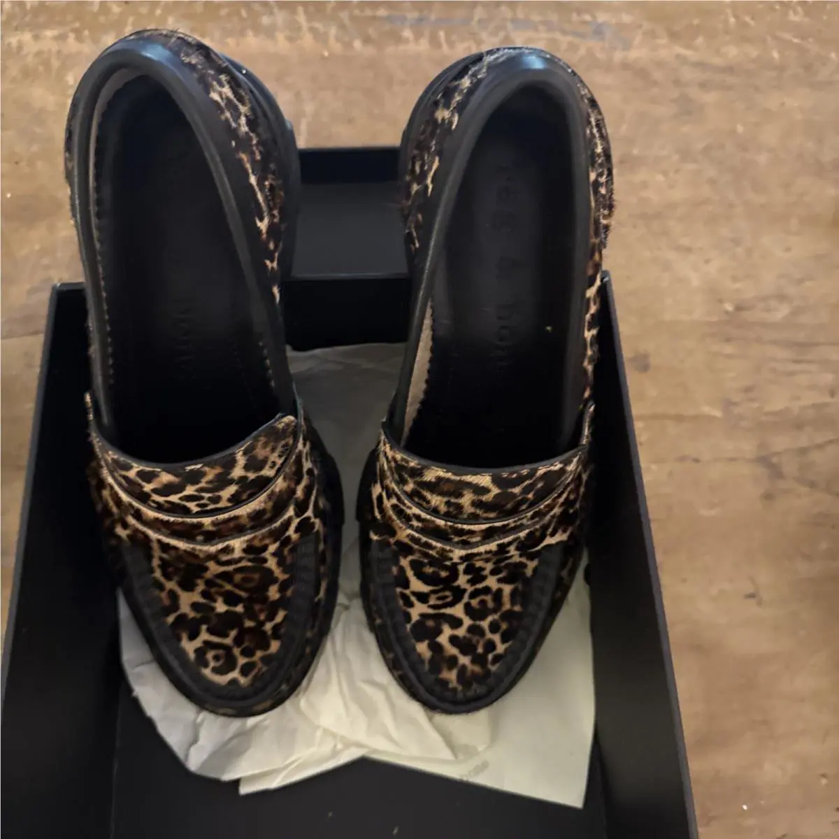 Rag and Bone Shiloh Loafers Leopard Size EU 37 US 7