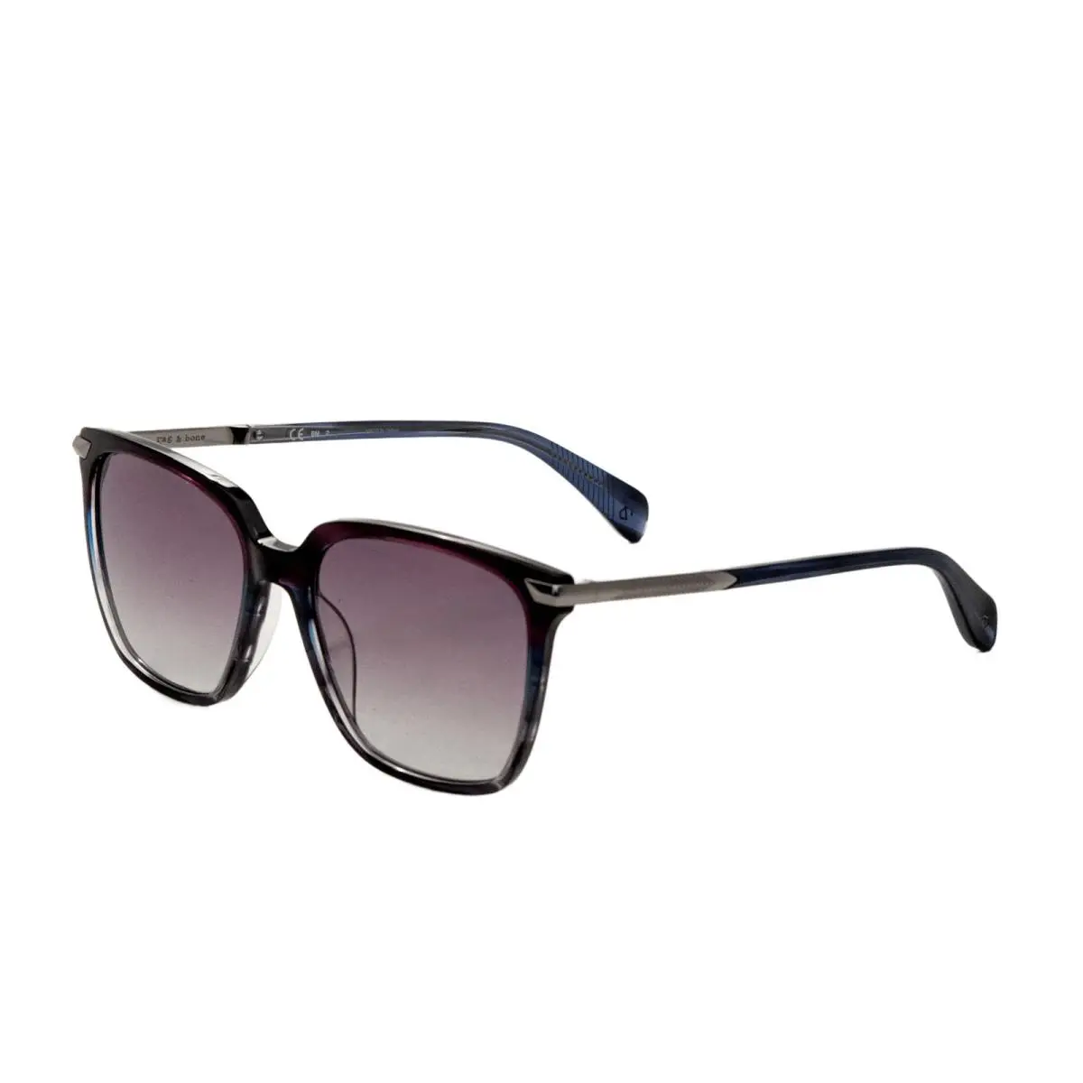 Rag Bone Women`s 55 mm Blue Violet Horn Sunglasses RNB1066-S-V43-55