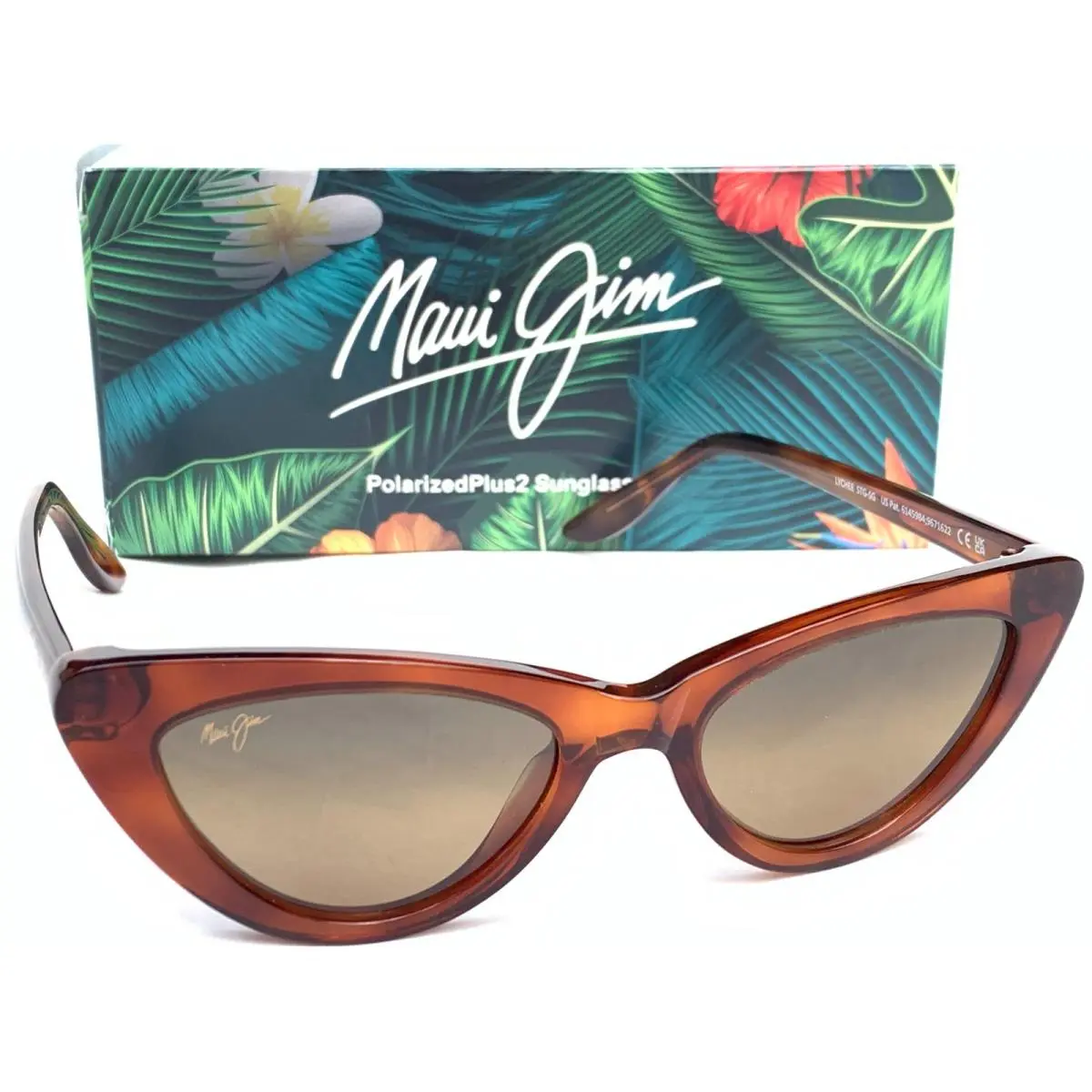 Maui Jim Lychee Cat Eye Tortoise Polarized Hcl Bronze Glass Sunglass HS891-10