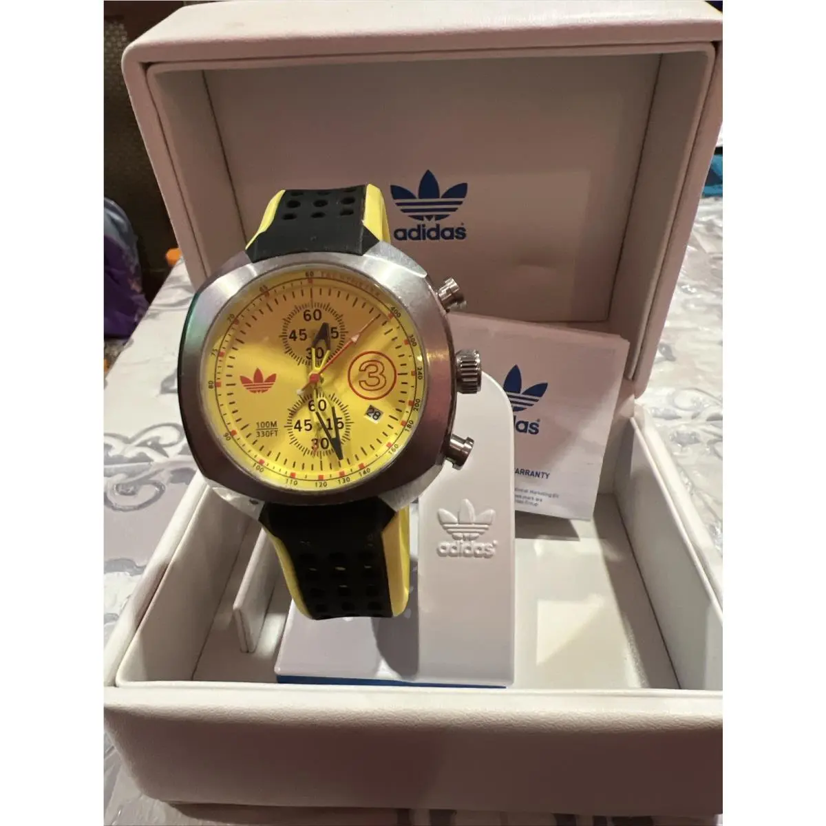 Adidas Originals SS Case Yellow Dial Chronograph Men’s Watch ADH1356