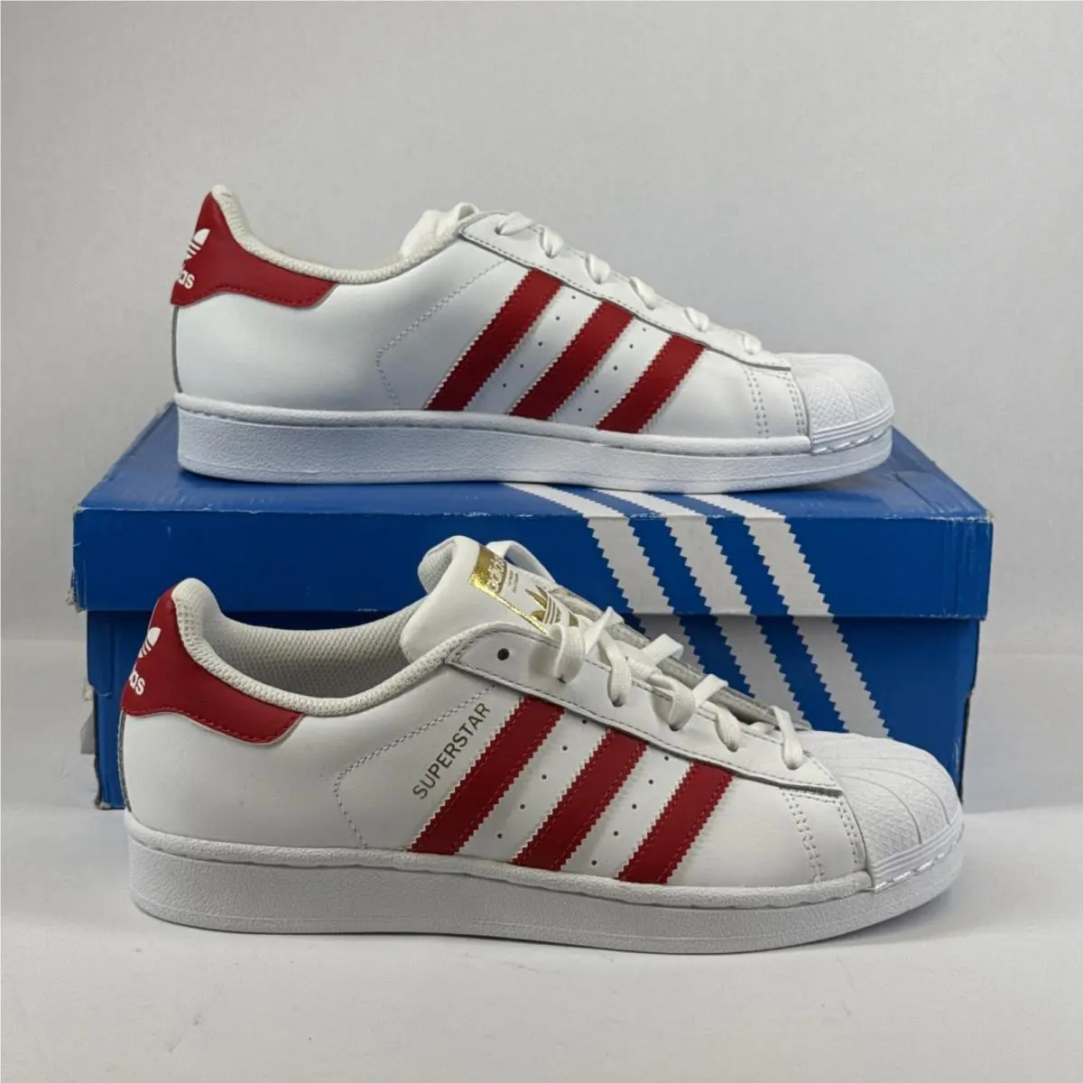 Adidas Superstar J Sneaker Scarlet White Vivid Red Size 6 - B72955