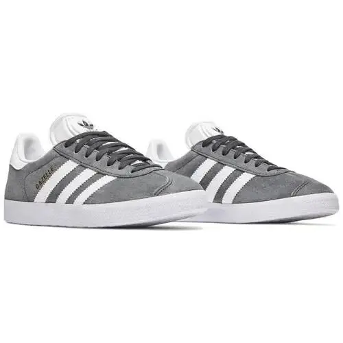 Adidas Gazelle Suede Lace-up Trainers Sneakers Men Shoes Grey/white Size 8.5