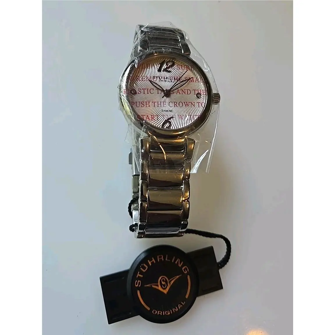 Stuhrling Men`s Krysterna Crystal Diamond Swirl Dial Swiss Watch
