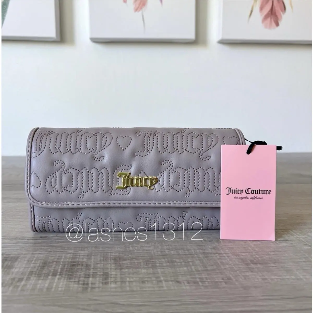Juicy Couture Wallet Puff Flap Clutch Bag - Gray