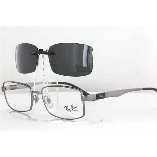 Ray-Ban sunglasses - Ray-Ban RB6155-51X17 Polarized Clip-On Sunglasses - Grey, Revo Blue Mirrored, and 12 other lens s to choose: REVO Blue Mirrored