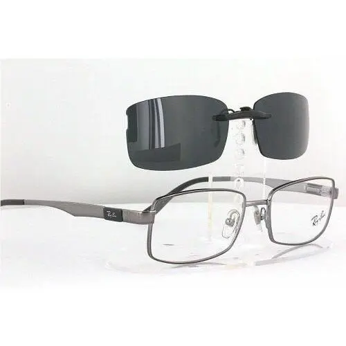 Ray-Ban sunglasses - Ray-Ban RB6155-51X17 Polarized Clip-On Sunglasses - Grey, Revo Blue Mirrored, and 12 other lens s to choose: REVO Blue Mirrored