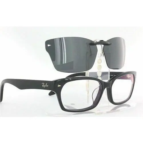 Ray-Ban sunglasses - Ray-Ban RB5130-55X16 Polarized Clip-On Sunglasses - Grey, Revo Blue Mirrored, and 12 other lens s to choose: REVO Blue Mirrored
