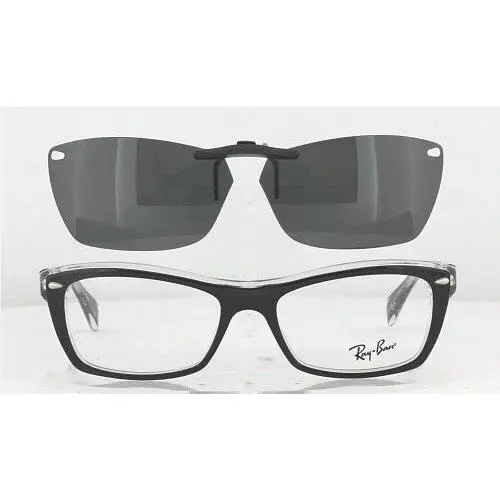 Ray-Ban sunglasses - Ray-Ban 5255-51X16-F Polarized Clip-On Sunglasses - Grey, Revo Blue Mirrored, and 12 other lens s to choose: REVO Blue Mirrored