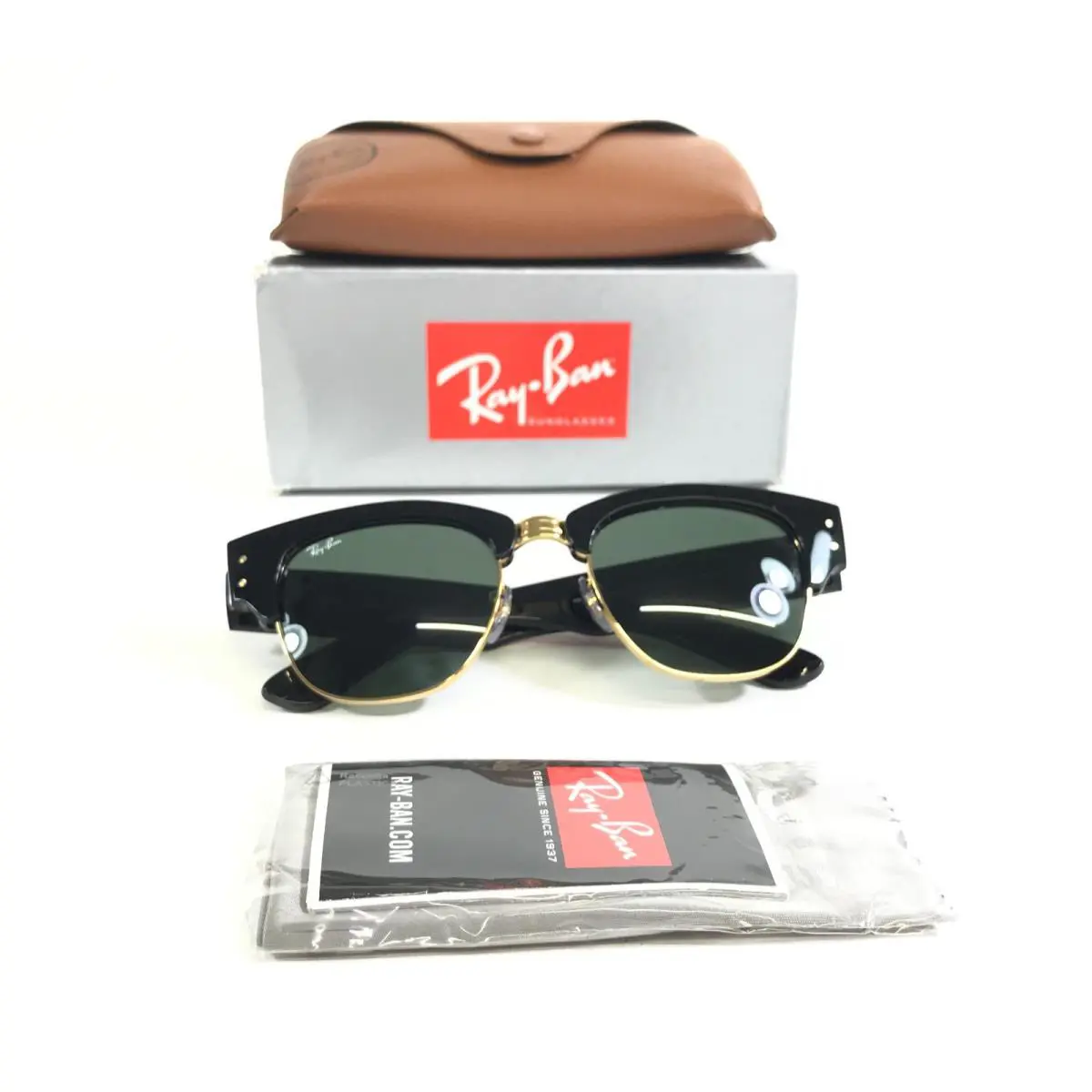 Ray-ban Sunglasses RB0316-S Mega Clubmaster 901/31 Black on Gold with G-15 53 mm