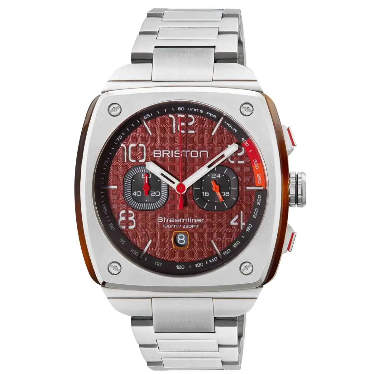 Streamliner Gentleman Driver Chrono Steel Red Watch by Briston