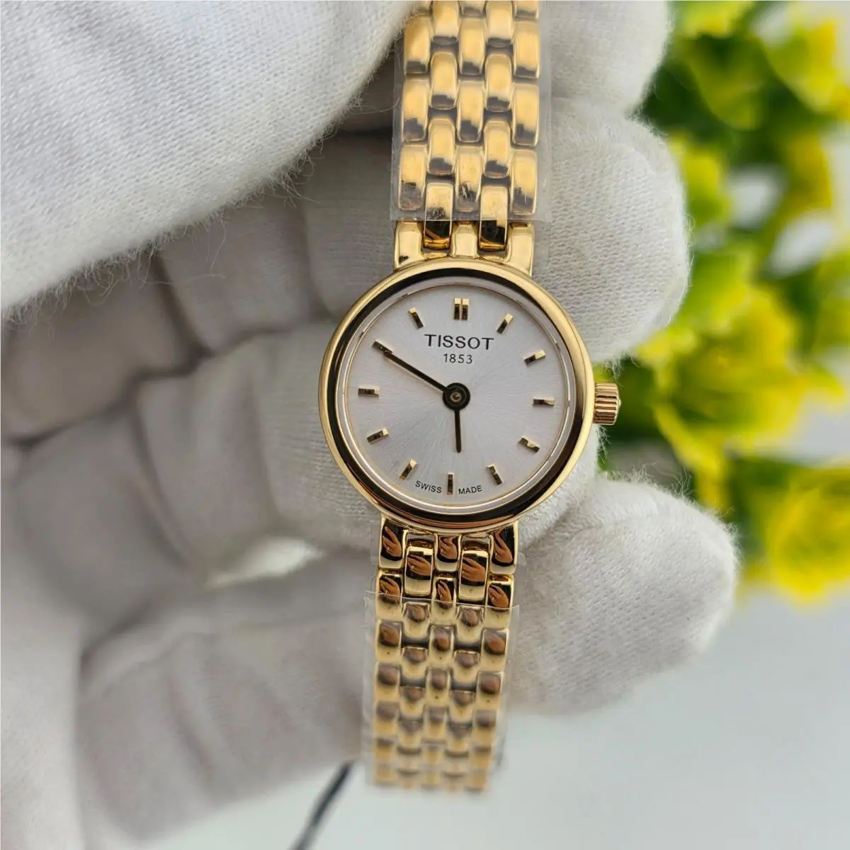 Tissot Womens Watch T058.009.33.031.00 Yellow Gold Strap Silver Dial - Dial: Silver, Band: Gold, Bezel: Gold