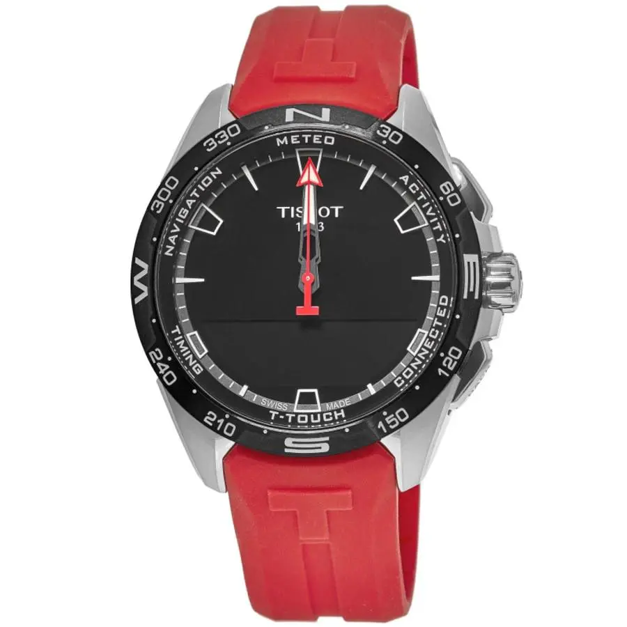 Tissot T-touch Connect Solar Titanium Case Men`s Watch T121.420.47.051.01 - Black / Red, Face: Black, Dial: Black