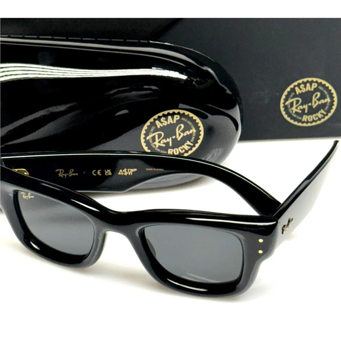 Ray-ban X A$ap Rocky Wayfarer Puffer Ultra Black Sunglasses Awge RB4940 601/87