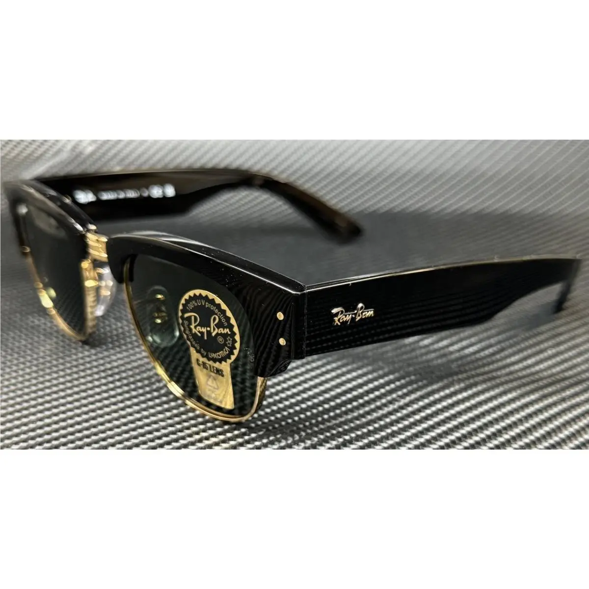 Ray Ban RB0316S 901 31 Black Green Mega Clubmaster Unisex 53 mm Sunglasses