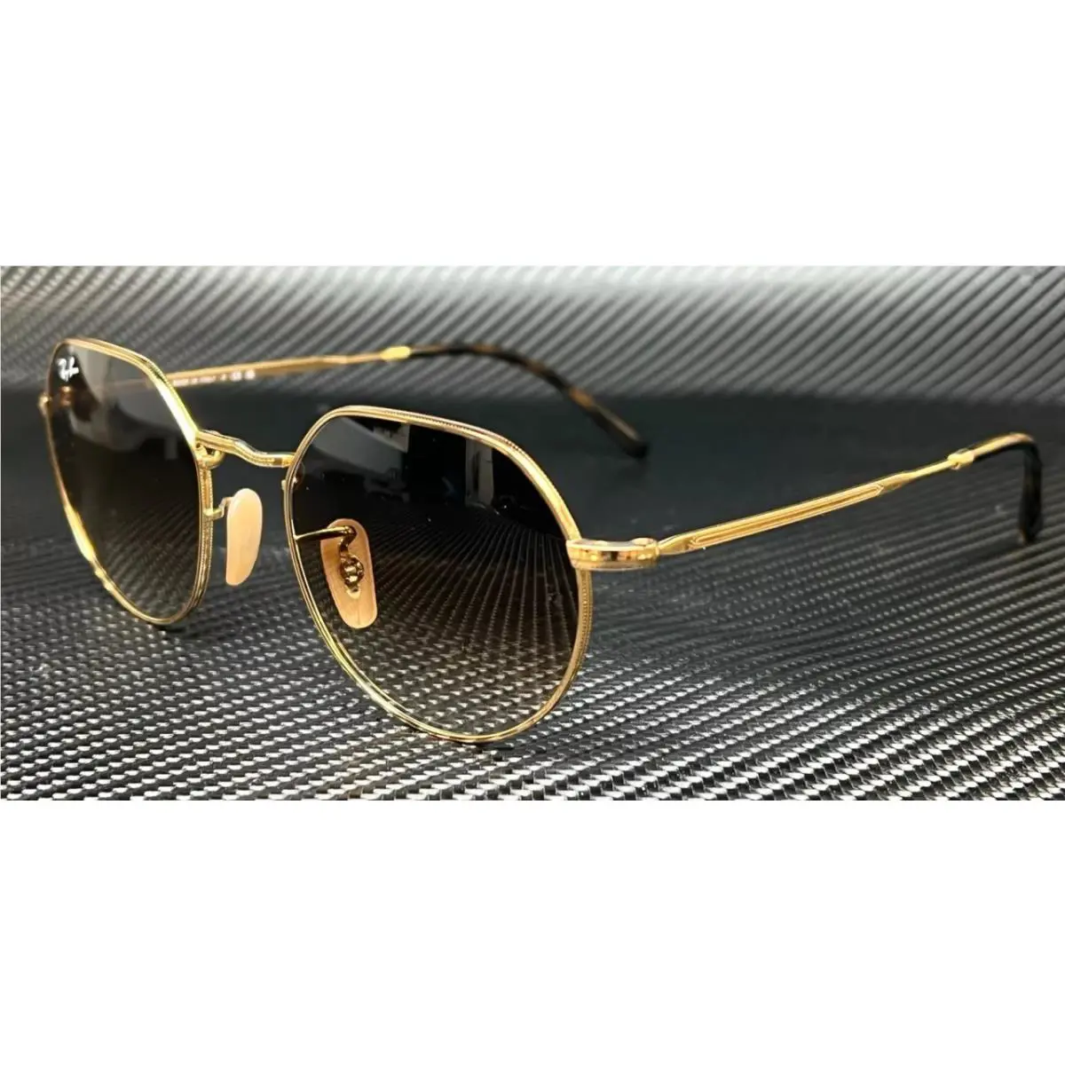 Ray Ban RB3565 001 51 Gold Round 55 mm Unisex Sunglasses