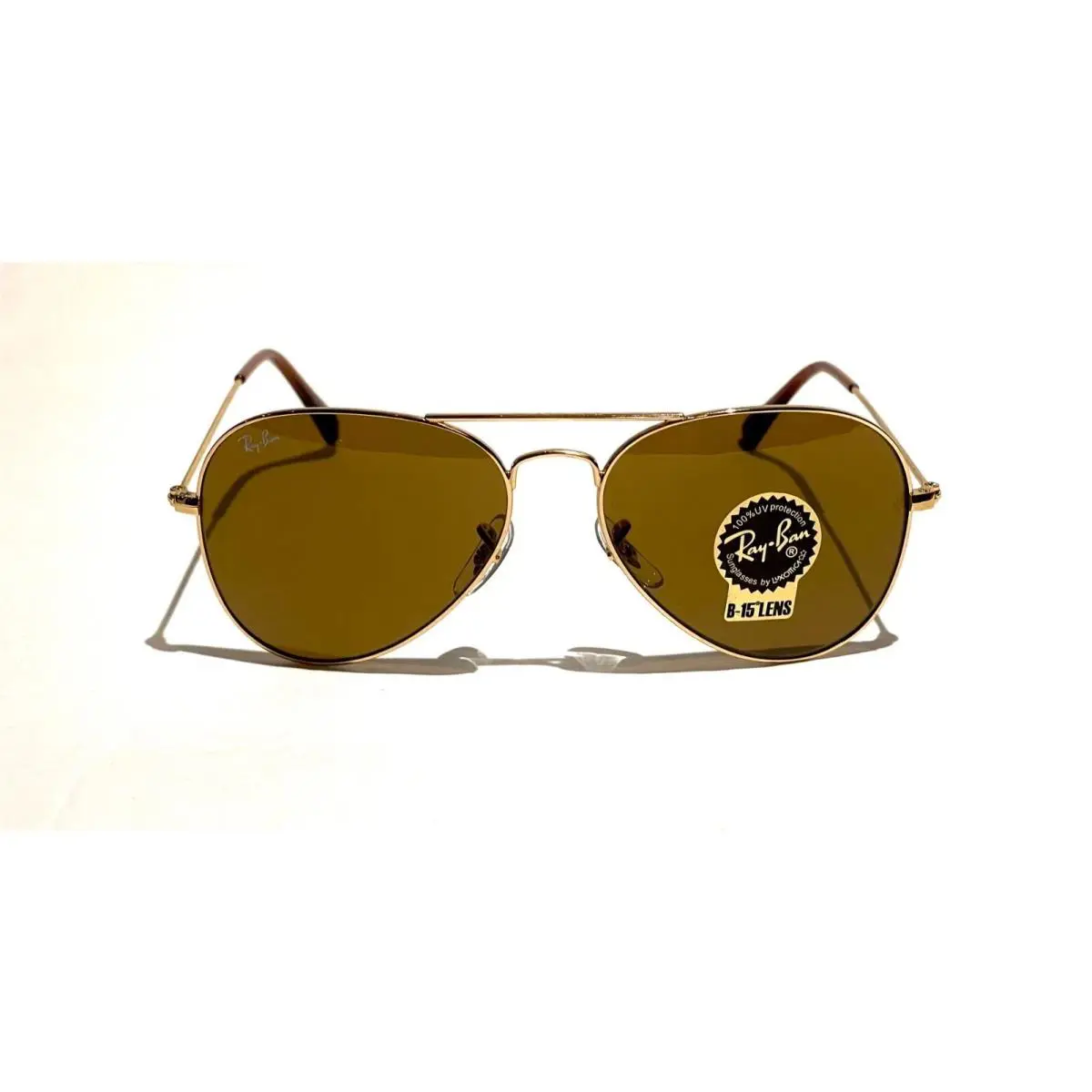 Brandnew Ray-ban RB3025 001/33 Aviator Gold Frame B-15 Brown Sunglasses 58mm
