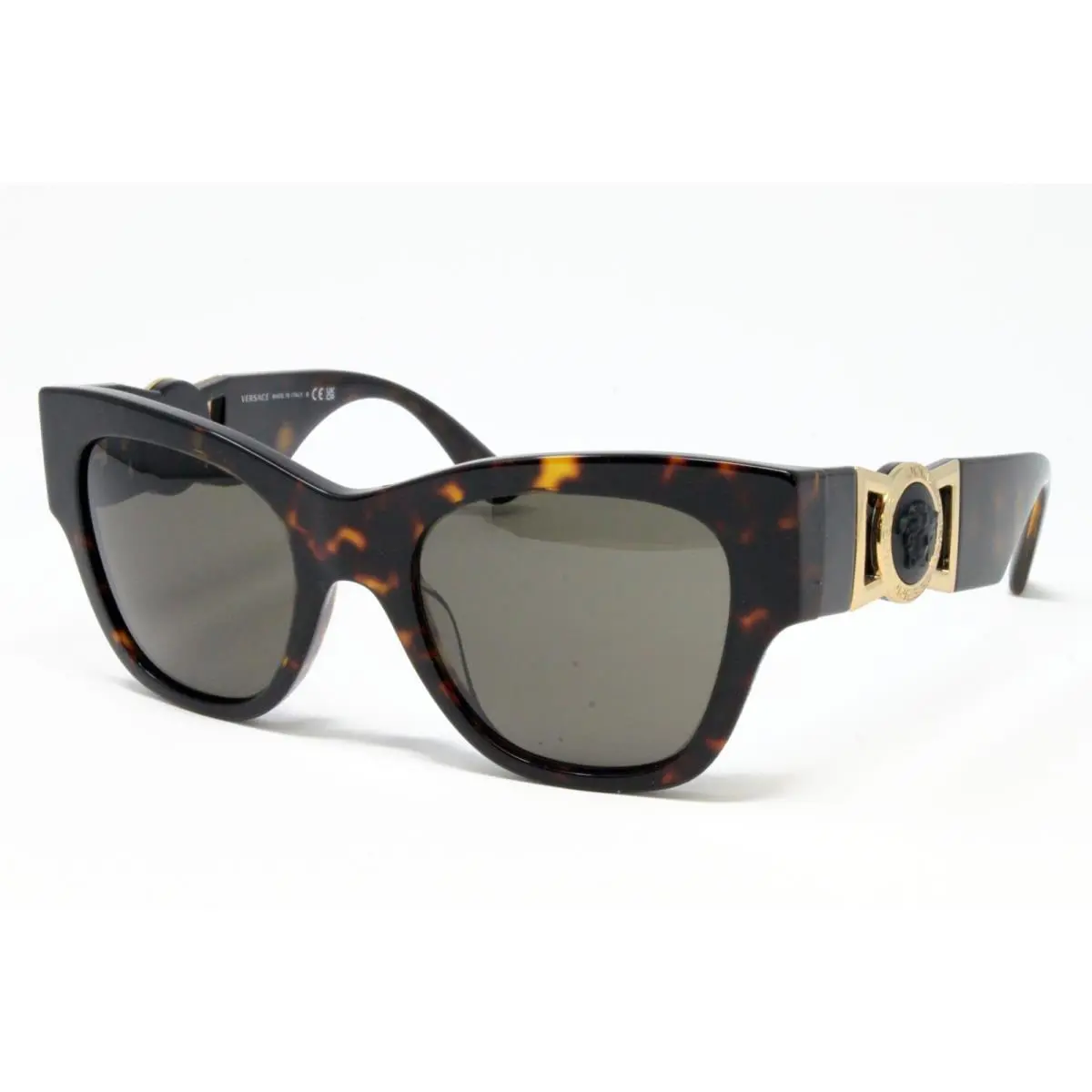 Versace VE4415U-1083 Havana 52mm Plastic Cat Eye Medusa Women`s Sunglasses